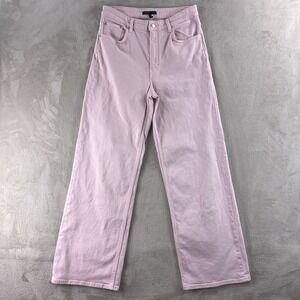 Maje Paris Jeans Womens Size 42 Pink High Rise‎ Wide Leg Denim Pants